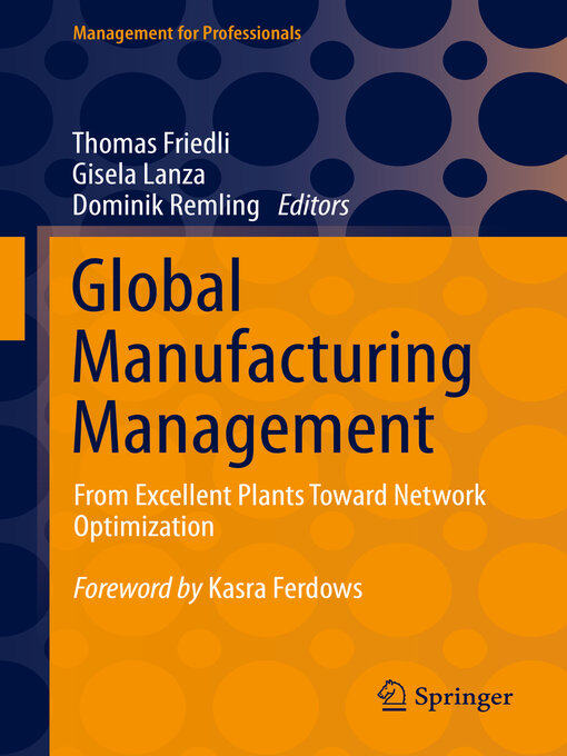 Title details for Global Manufacturing Management by Thomas Friedli - Wait list